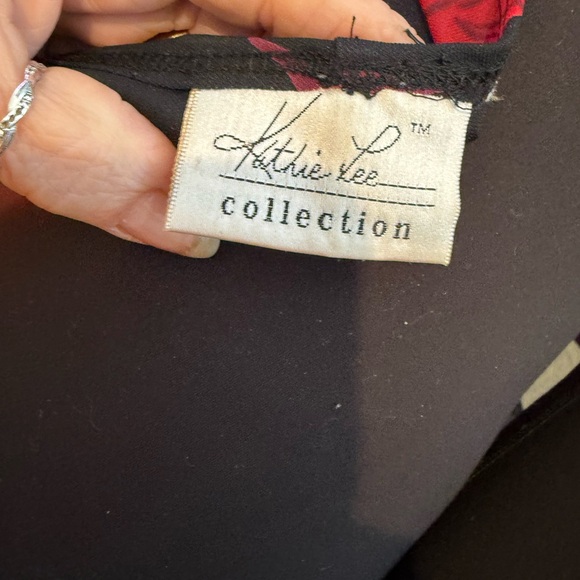 Kathie Lee Collection Black and Red Floral Midi Dress p51 - Picture 4 of 4